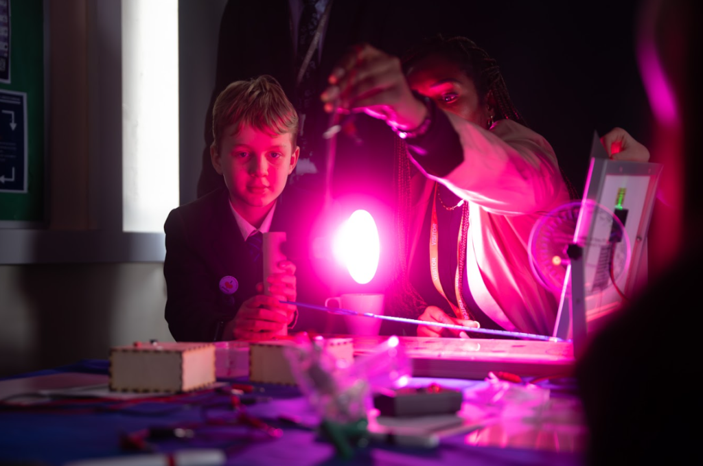 1MW Solar for MK Schools - student enjoying the solar education workshop in class at the Radcliffe School, Wolverton, Milton Keynes